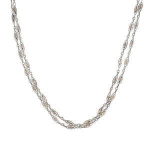 Victorian Silver and Rose Gold Longuard Chain