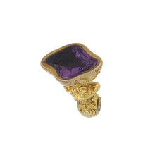 Load image into Gallery viewer, Georgian 14K Gold Amethyst Carved &quot;Fanny&quot; Fob
