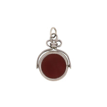 Load image into Gallery viewer, English Victorian Sterling Silver Bloodstone and Carnelian Swivel Fob
