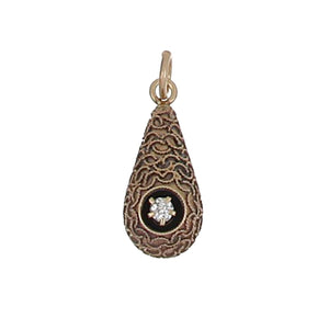 Victorian Etruscan Gold Diamond Charm