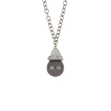 Load image into Gallery viewer, 14K White Gold Tahitian Pearl Pendant Necklace
