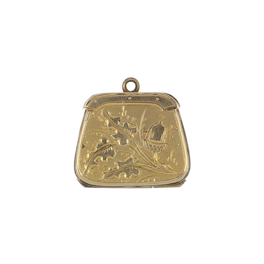 Victorian 14K Gold Acorn Purse Locket