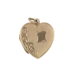 English Mid-Century 9K Rose Gold Heart Locket