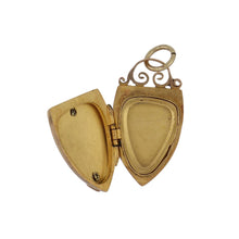 Load image into Gallery viewer, French Victorian 18K Gold Shield Locket with Seed Pearls and Enamel
