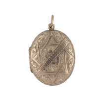 Load image into Gallery viewer, Victorian 10K Rose Gold Oval Locket with Floral Engraving

