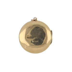 Victorian 9K Gold Round Back/Front Locket with Engraving