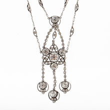 Load image into Gallery viewer, Antique Sterling Silver Paste Swag Necklace
