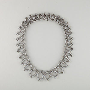 Vintage 18K White Gold Diamond Necklace