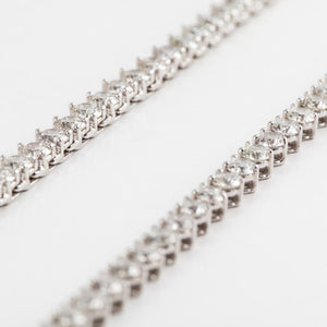 18K White Gold Long Diamond Riviera Necklace