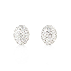 Estate Roberto Coin 18K White Gold Pavé Diamond Earrings