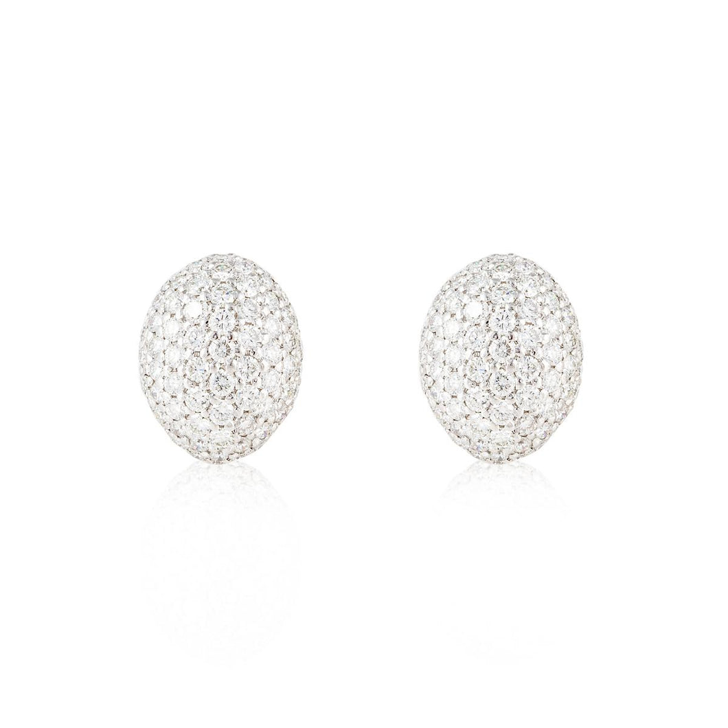 Estate Roberto Coin 18K White Gold Pavé Diamond Earrings