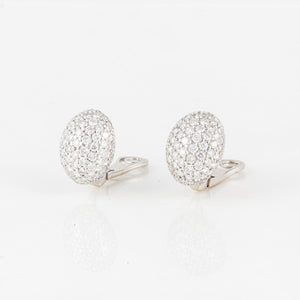 Estate Roberto Coin 18K White Gold Pavé Diamond Earrings