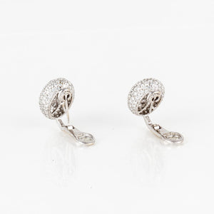 Estate Roberto Coin 18K White Gold Pavé Diamond Earrings