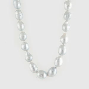 Mikimoto 18K White Gold Cultured Baroque Pearl Necklace