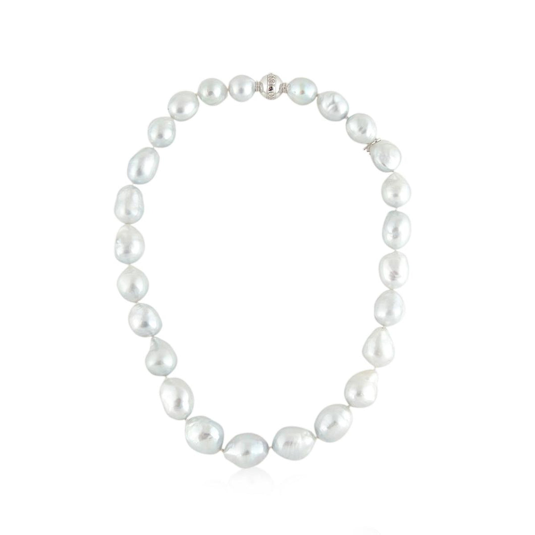 Mikimoto 18K White Gold Cultured Baroque Pearl Necklace
