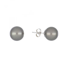 Load image into Gallery viewer, 14K White Gold Tahitian Pearl Stud Earrings
