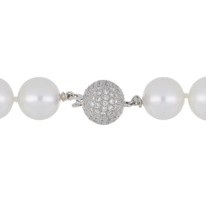 18K White Gold Strand of White South Sea Pearls