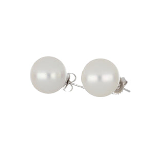 14K White Gold South Sea Pearl Stud Earrings
