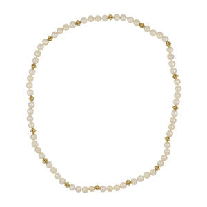 Estate Akoya Pearl Necklace/Bracelet with 18K Gold Rondelles