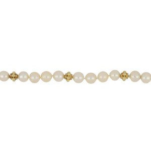 Estate Akoya Pearl Necklace/Bracelet with 18K Gold Rondelles
