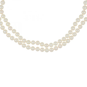 Vintage 1990s 14K Gold Double Strand Akoya Pearl Necklace