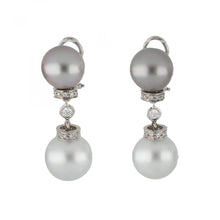 Load image into Gallery viewer, 18K White Gold Tahitian and South Sea Pearl Earrings
