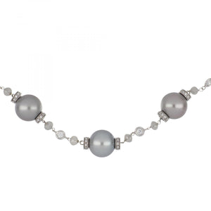 18K White Gold Gray South Sea Pearl Necklace
