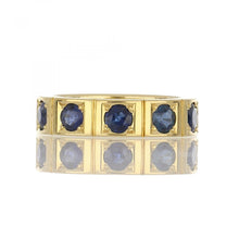 Load image into Gallery viewer, Mid-Century 18K Gold Sapphire Band
