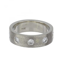 Load image into Gallery viewer, 14K White Gold Inlaid Diamond Band
