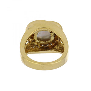 Vintage 1990s 18K Gold Mabé Pearl Ring