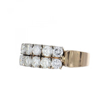 Load image into Gallery viewer, Mid-Century 14K Gold Double Row Diamond Band
