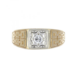 Vintage 1970s Chain Design Diamond Ring