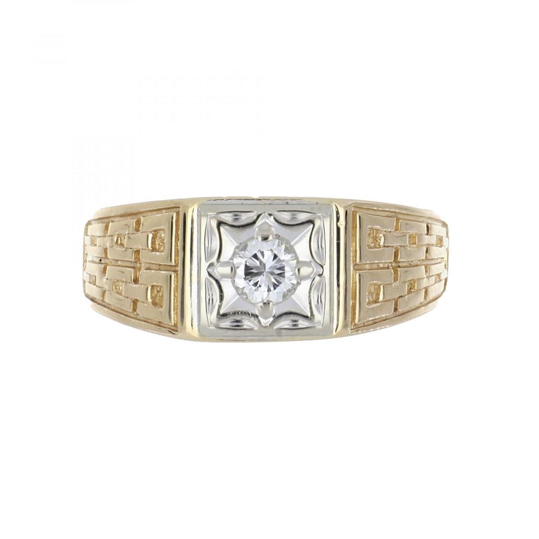 Vintage 1970s Chain Design Diamond Ring