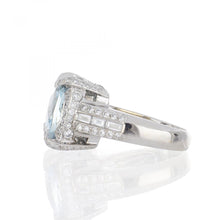 Load image into Gallery viewer, Charles Krypell 18K White Gold Aquamarine Ring
