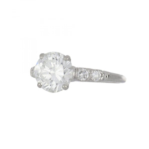 Art Deco 1.82 Carat GIA Round Diamond Engagement Ring