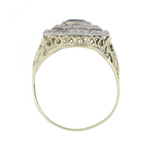 Load image into Gallery viewer, Art Deco Sapphire and Diamond Target Ring
