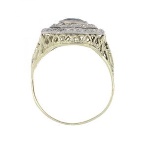 Art Deco Sapphire and Diamond Target Ring