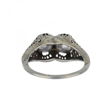 Load image into Gallery viewer, Art Deco 18K White Gold Twin Stone Diamond Ring
