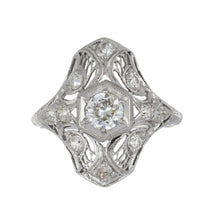 Load image into Gallery viewer, Art Deco 14K White Gold Navette Ring

