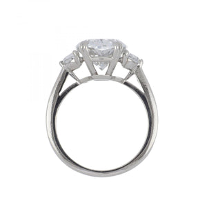 GIA 4.01 Carat Oval Diamond Platinum Engagement Ring