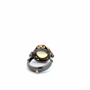 Maharaja Sterling Silver Citrine Dome Ring