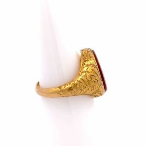 Victorian 18K Gold Cross Intaglio Ring