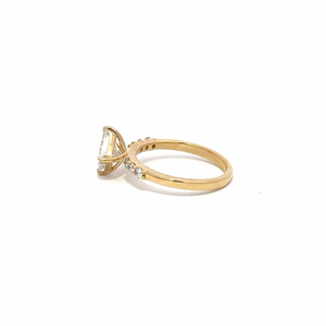 GIA 1.21 Carat Princess-Cut Diamond 18K Gold Engagement Ring