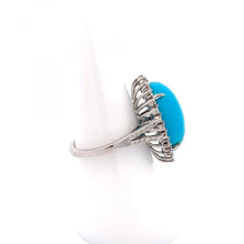 Load image into Gallery viewer, Maharaja 18K White Gold Turquoise Ring with Diamonds
