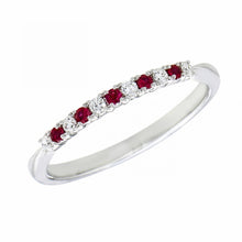 Load image into Gallery viewer, 18K White Gold Alternating Ruby and Diamond Band
