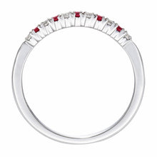Load image into Gallery viewer, 18K White Gold Alternating Ruby and Diamond Band
