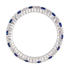 Load image into Gallery viewer, 18K White Gold Sapphire and Diamond Eternity Band
