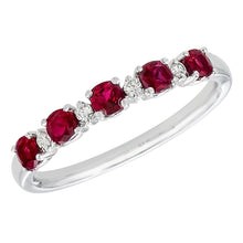 Load image into Gallery viewer, 18K White Gold Ruby and Diamond Half Band
