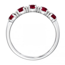 Load image into Gallery viewer, 18K White Gold Ruby and Diamond Half Band
