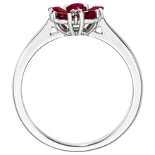Load image into Gallery viewer, 18K White Gold Ruby Flower Ring
